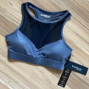🆕 Black and Gray Sports bra by Bebe Sz XS